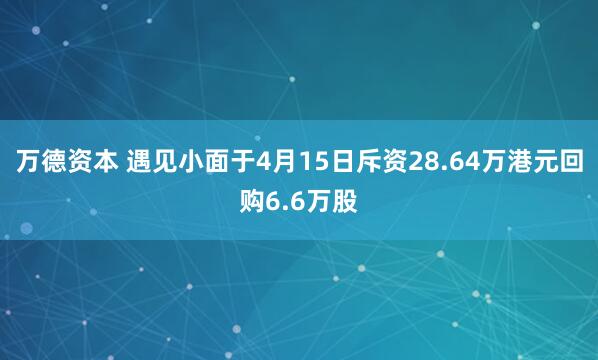 万德资本 遇见小面于4月15日斥资28.64万港元回购6.6万股